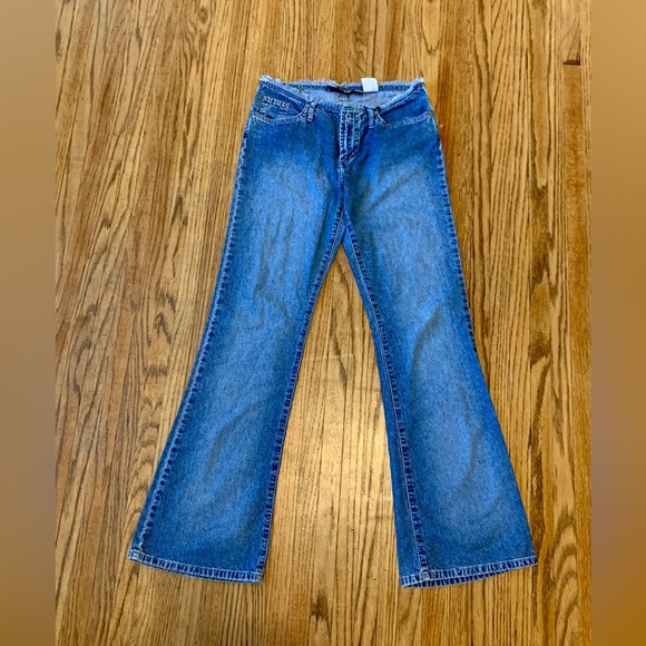 Y2K VTG Paris Blues Low Rise Jean Flare Fray No Waistband Light Medium Wash 2000 - Picture 1 of 15